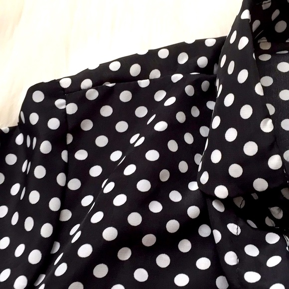 Black and White Polka Dot Blouse - Picture 4 of 5